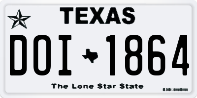 TX license plate DOI1864