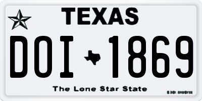 TX license plate DOI1869