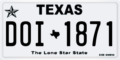 TX license plate DOI1871