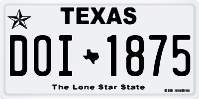 TX license plate DOI1875