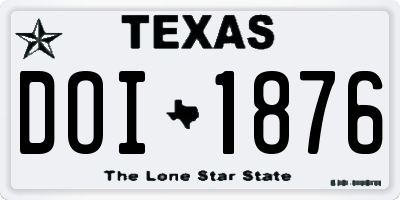 TX license plate DOI1876