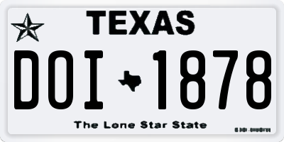 TX license plate DOI1878