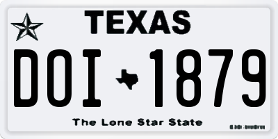 TX license plate DOI1879