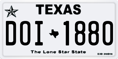 TX license plate DOI1880