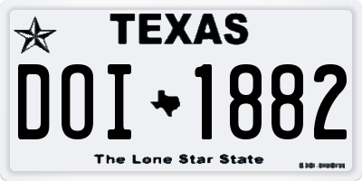 TX license plate DOI1882