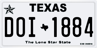 TX license plate DOI1884