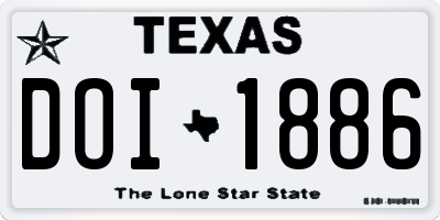 TX license plate DOI1886