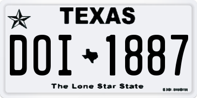 TX license plate DOI1887