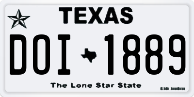 TX license plate DOI1889