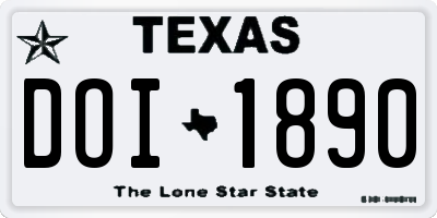 TX license plate DOI1890