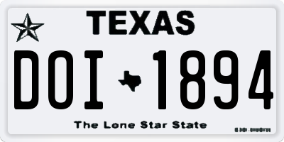 TX license plate DOI1894