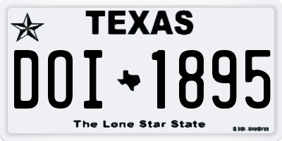 TX license plate DOI1895
