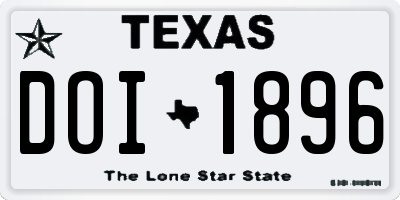 TX license plate DOI1896
