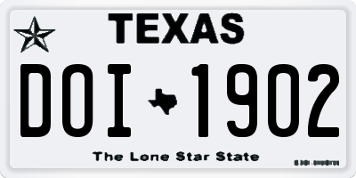 TX license plate DOI1902