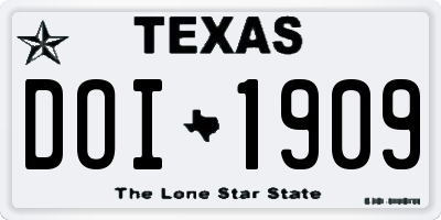 TX license plate DOI1909