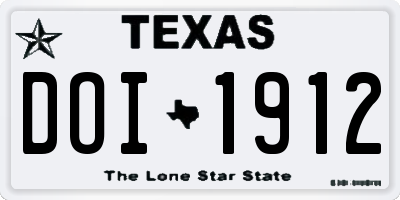 TX license plate DOI1912
