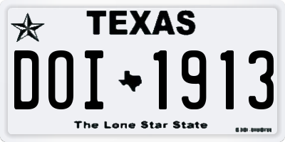 TX license plate DOI1913