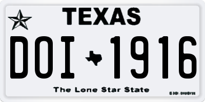 TX license plate DOI1916
