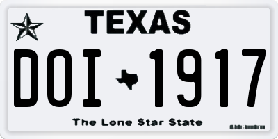 TX license plate DOI1917