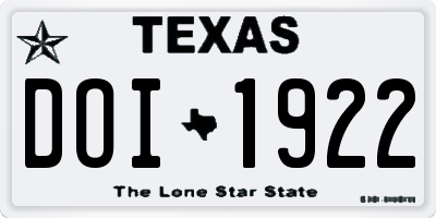 TX license plate DOI1922