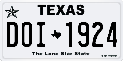 TX license plate DOI1924