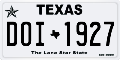 TX license plate DOI1927