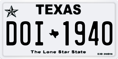 TX license plate DOI1940
