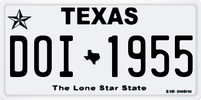 TX license plate DOI1955
