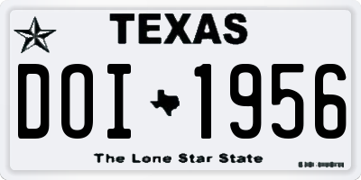 TX license plate DOI1956