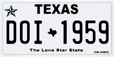 TX license plate DOI1959