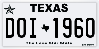TX license plate DOI1960