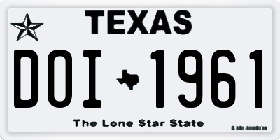 TX license plate DOI1961