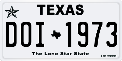 TX license plate DOI1973