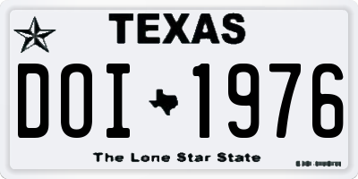 TX license plate DOI1976