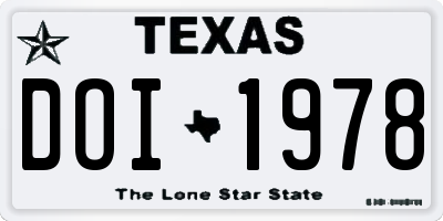 TX license plate DOI1978