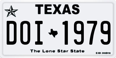 TX license plate DOI1979