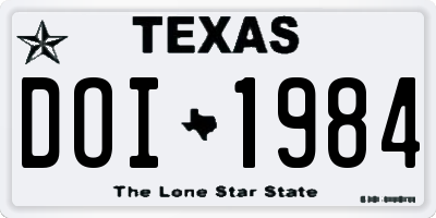 TX license plate DOI1984