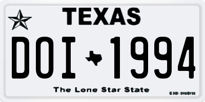TX license plate DOI1994