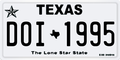 TX license plate DOI1995