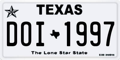 TX license plate DOI1997