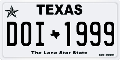 TX license plate DOI1999