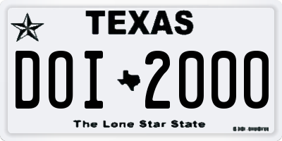 TX license plate DOI2000