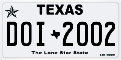 TX license plate DOI2002