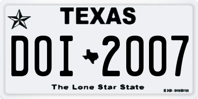 TX license plate DOI2007