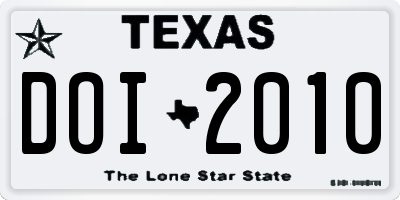 TX license plate DOI2010