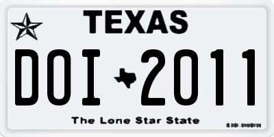 TX license plate DOI2011