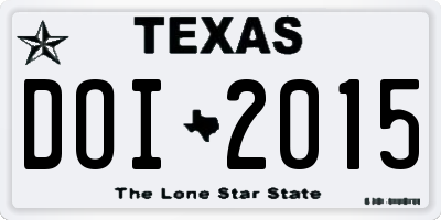 TX license plate DOI2015