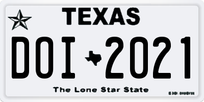 TX license plate DOI2021