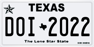 TX license plate DOI2022