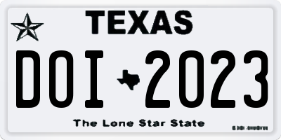 TX license plate DOI2023
